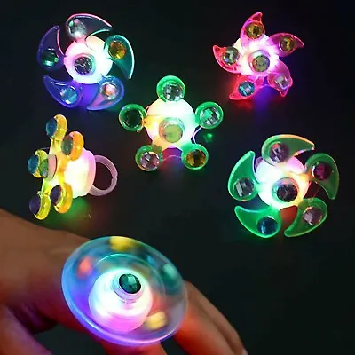 Fidget Finger Spinner LED Finger Rings Spin Autism Stress Toys Cube Light Up • £2.99