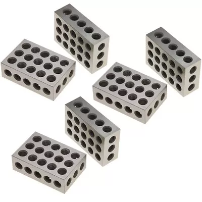 3 Pair (6) 1-2-3 Block Set 0.0001  Precision Matched Mill Machinist 123 23 Holes • $84.95