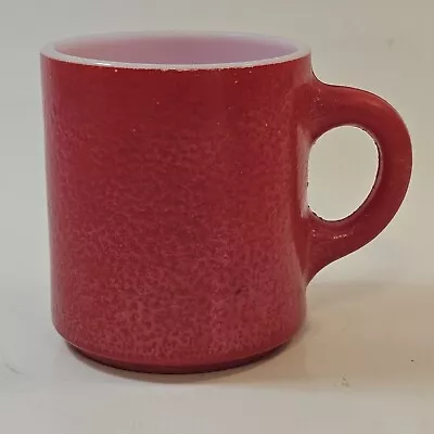 Vintage Fire King Ware A 11  Red Enamel Textured Coffee Cup Mug • $6.99