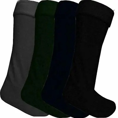 Mens Womens Fleece Wellie Socks Ladies Wellington Boot Thermal Liners Warm 6/11 • £6.99