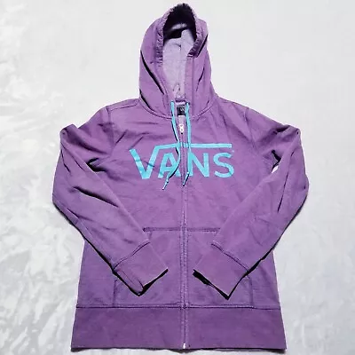 Vans Hoodie Women's S Small Purple Blue Sweatshirt Full Zip Skater Sweater • $11.99