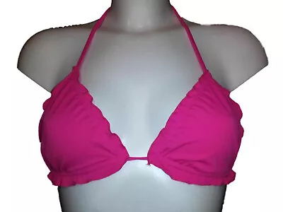 Calzedonia Pink Triangle Bikini Top UK 34A Eur 75 Fr 90 No Padding Halterneck  • £4.99