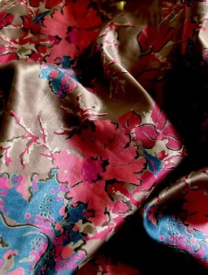 Scarce Lush Dreamy Heavenly Soft Antique Victorian French Floral Silk Fabric Frg • $19.90