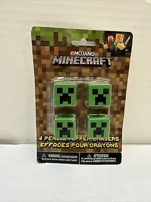 MINECRAFT PENCIL TOPPER ERASERS (4) ~ Birthday Party Supplies Favors Stationery • $7.99