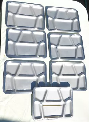 7 Heavy Staines Steel Military Cafeteria Camping Food/Parts Trays • $34.99