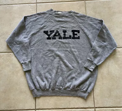 Vintage Yale Sweatshirt 70S 80S ￼Grey Size Mens Large • $59.99