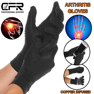 COPPER Infused Compression Gloves Arthritis Pain/Joint Swelling Hand Support Gym • $13.89