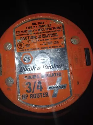 Vintage Black And Decker Router 7604 7605 Kit 3/4 HP 30000 RPM • $8