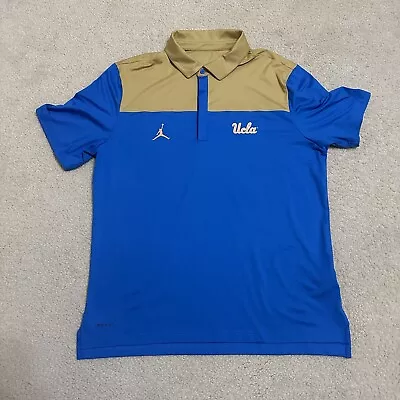 UCLA Bruins Jordan Shirt Men's Large Blue Polo Jumpman Dri-Fit Performance NCAA • $19.99