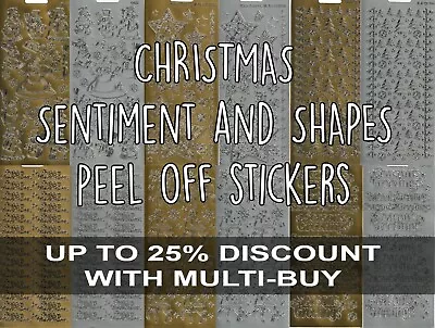 £1.75 • Buy Christmas Peel Off Outline Stickers For Cardmaking Gold Silver