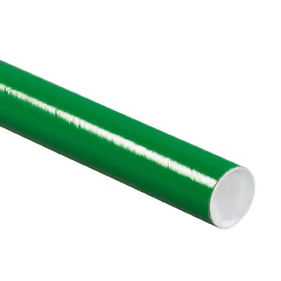 Pack Of 50 Green Mailing Tubes 2x18  Secure Caps For Shipping And Storing • $108.93