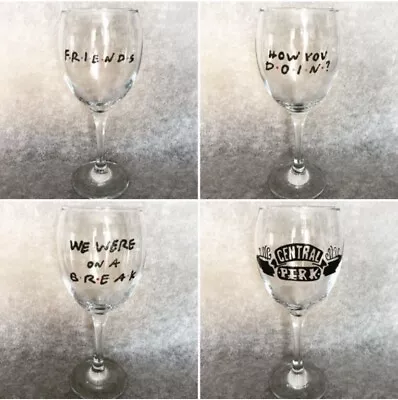 Hand Painted Friends Wine Glass Set • £6.49