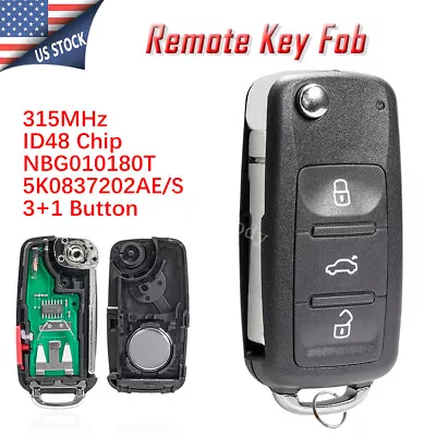 $14.69 • Buy Replacement Remote Control Key Fob For VW Volkswagen Jetta Passat Beetle Tiguan