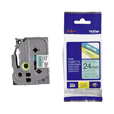 $75.43 • Buy Brother TZe-751 24mm X 8m Black On Green Tape - For Use In Brother Printer