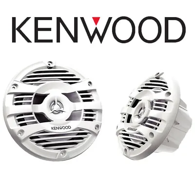 Kenwood 16.5cm 150W White Marine Speakers For Boats Bathrooms Kitchens Grills • £69.99