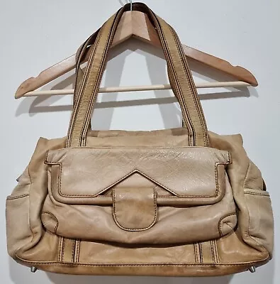 MIMCO Faraway Soft Leather Light Tan Slouch Handbag Bag Vintage • $32.38