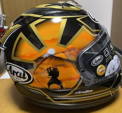 RX-7X Arai Full Face Helmet PEDROSA SAMURAI SPIRIT Gold Size M / 57-58 Cm New • $658.65