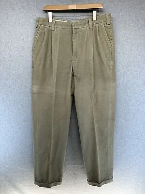 Orvis Mens Corduroy Pants Size 36 Light Brown Straight Leg With Cuffs And Pocket • $20