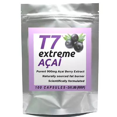 100 T7 EXTREME ACAI BERRY Purest 900mg Strongest Diet Pills SLIMMING/WEIGHT LOSS • £14.25