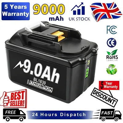 £40.59 • Buy 9.0Ah Battery For Makita 18V Cordless Tool BL1860B BL1850B BL1830B BL1840 LXT UK