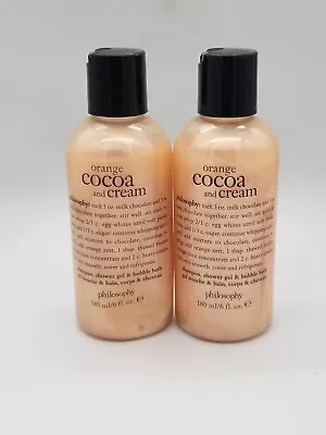 Philosophy Orange Cocoa Cream Shampoo Bubble Bath Shower Gel 6 Oz . Qty:2 • £22.90