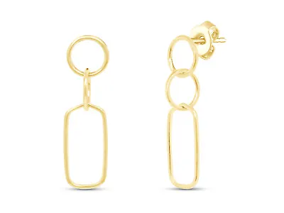 Down To Chain Link Drop Earrings For Her In 14K Solid Yellow Gold • $599.99