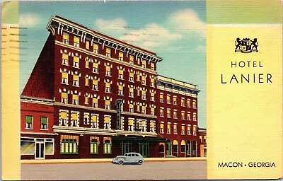 Hotel Lanier Macon Georgia Linen 1940 Cancel Pm Wob Note Postcard • $3