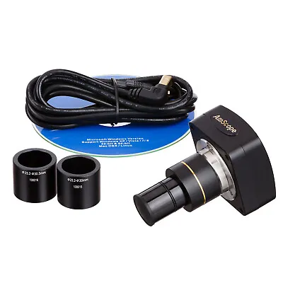 AmScope 8MP Microscope Camera USB 2.0 Live Video & Stills + Windows Mac Software • $398.21