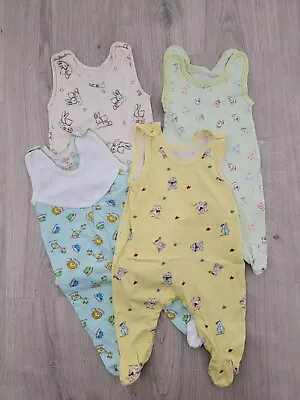 Baby Boy Multicoloured Sleeveless Romper Bodysuit Bundle Of 4 Age 0-3 Months • £10