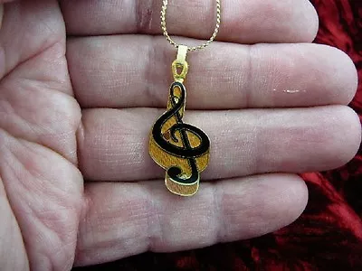 (M-331-D) G TREBLE CLEF MUSIC NOTE Jewelry Pendant NECKLACE Pick 1 Of 4 Colors • $20.53