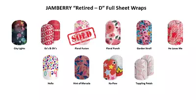 Jamberry  Retired - D  Full Sheet Wraps • $15