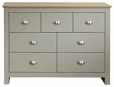 £159.99 • Buy Lancaster 3+4 Large Drawers Merchants Chest Bedroom Furniture Grey