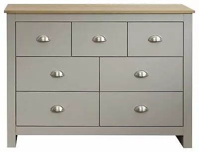 £159.99 • Buy Lancaster 3+4 Large Drawers Merchants Chest Bedroom Furniture Grey
