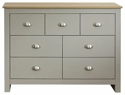 Lancaster 3+4 Large Drawers Merchants Chest Bedroom Furniture Grey • £165.89