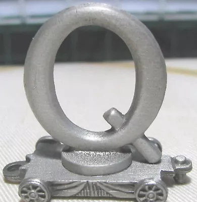 LETTER Q FORT PEWTER - LASTING EXPRESSIONS PEWTER TRAIN CAR Vintage Miniature . • $5.50