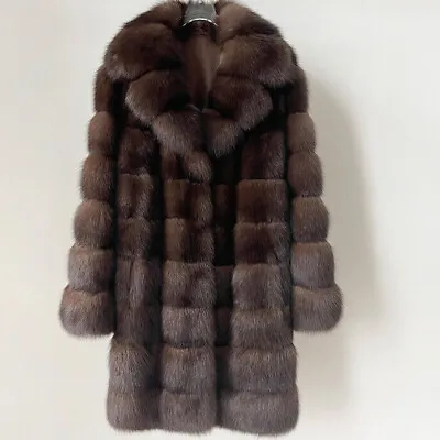 Vintage Style MINK Fur Jacket Long / Medium Dark Brown Women's Coat • $189.05