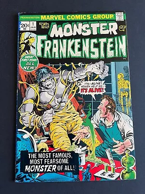 Frankenstein Monster #1 -  Origin Of Frankenstein (Marvel 1973) Fine • $51.34