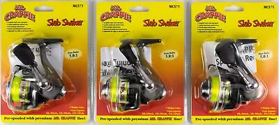 (lot Of 3) Mr Crappie Slab Shaker Mcs75 5.0:1 Spinning Reel Clam Pack • $0.99