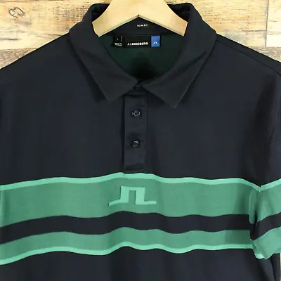 J.Lindeberg Mens Golf Polo Shirt Size L Slim Fit Short Sleeve • $59.99