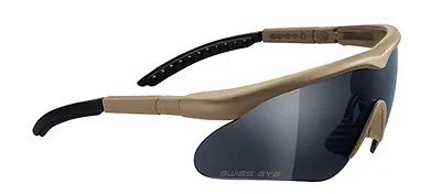 Swiss Eye RAPTOR Sunglasses - COYOTE FRAME Military Army Shatterproof 3 Lenses • £41.95