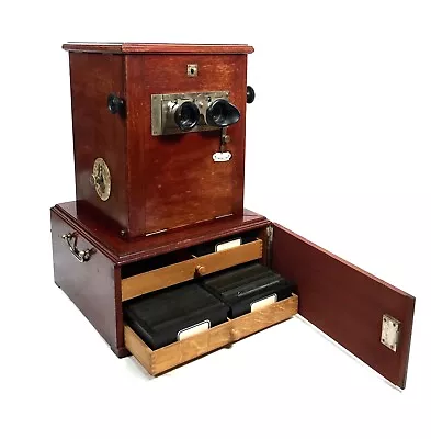 £1999 • Buy Antique French Mahogany Le Taxiphote / Stereo Viewer World War 1 Slides Job Lot 