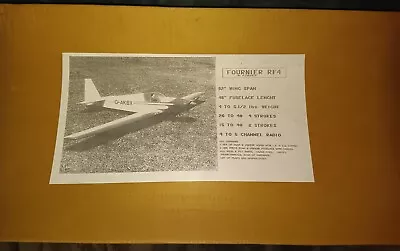 P. J. Models Fournier RF4 92  Wingspan Kit For .20 To .40 Fourstrokes. Unbuilt. • £49