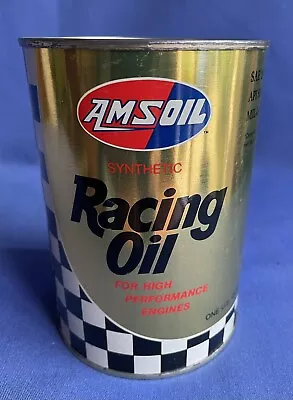 Vintage Amsoil 1 Quart Racing Oil Metal Can Full • $31