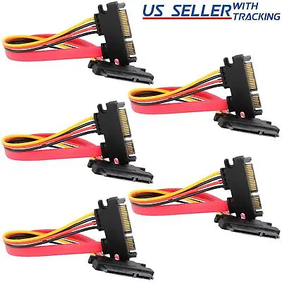 (5-pack) 15+7 Pin SATA HDD Extension Cable Data+Power Male To Female 11  / 28cm • $11.19
