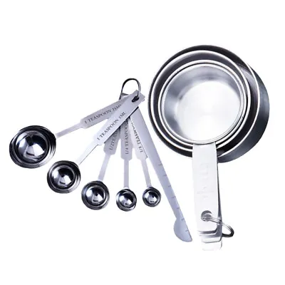 Baking Measuring Spoons Cooking Measure Cup Metal Measuring Spoons And Cups • £12.45