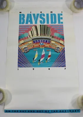 VTG Miami Bayside Marketplace 1987 80s 90s Promo Poster On Bay Out Of Ordinary • $27.65