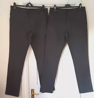 BNWOTS NEXT CHARCOAL GREY SCHOOL TROUSERS AGE 17YRS STRAIGHT FIT X 2 Pairs • £9.99