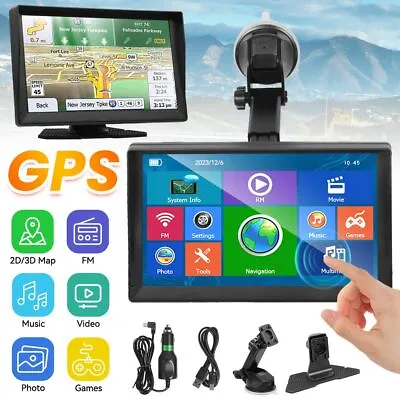 9 Inch Car Truck Sat Nav GPS Navigation 8GB Free Lifetime UK Maps Touch Screen • £61