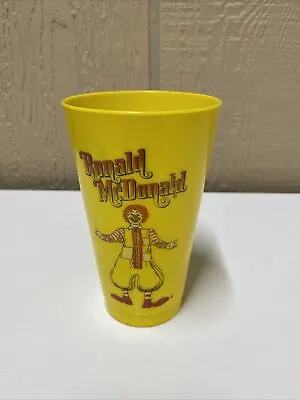 Vintage 1970s McDonald's Ronald McDonald Plastic Tumbler Cup Yellow Amoco • $10
