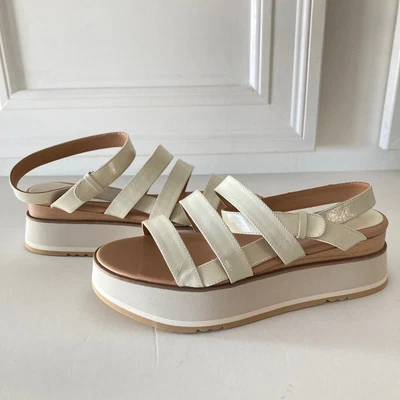 $260 • Buy NWT Free People Women's Paloma Barcelo Evie Flatform Ivory Sandals Sz 40